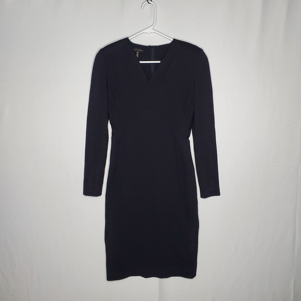 Escada Dress 36 Black Old Money Designer Classic Cocktail Black-Tie Party Witchy